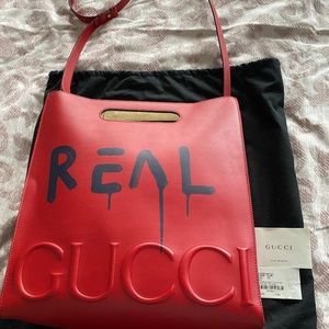 Red Gucci tote bag